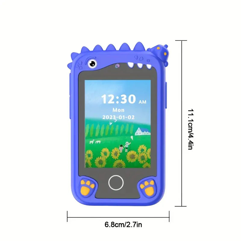 Kids' Educational Smartphone Toy with 2.8" HD Screen, Unicorn Design, Stereo Speakers, Media Card Reader, USB Charging, Rechargeable