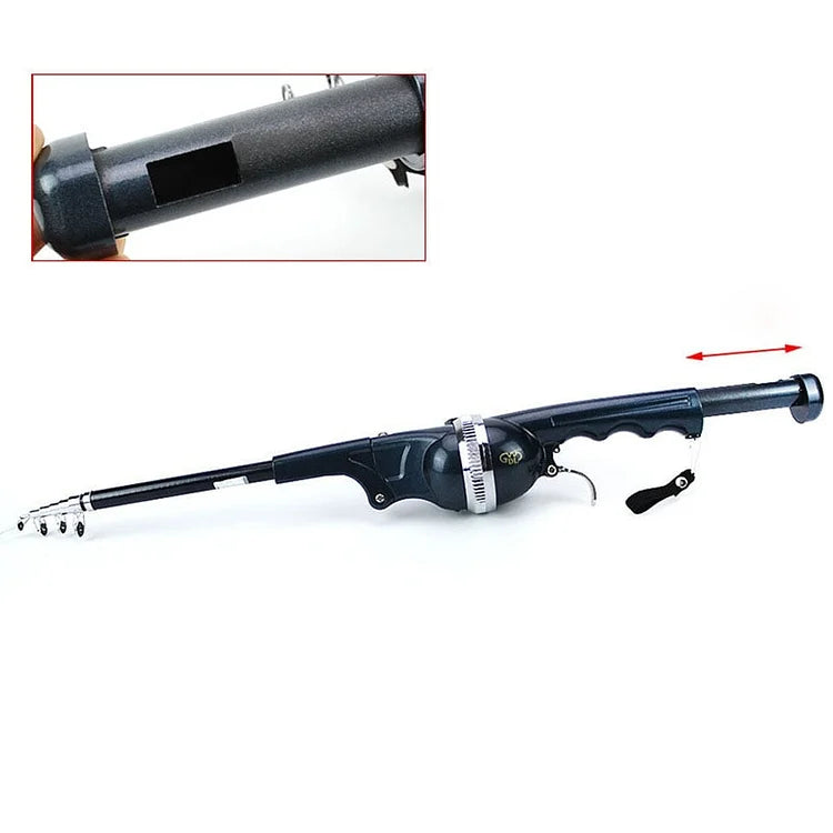 Folding Foldable Fishing Rod Pole Reel Telescopic Collapsible Portable Compact