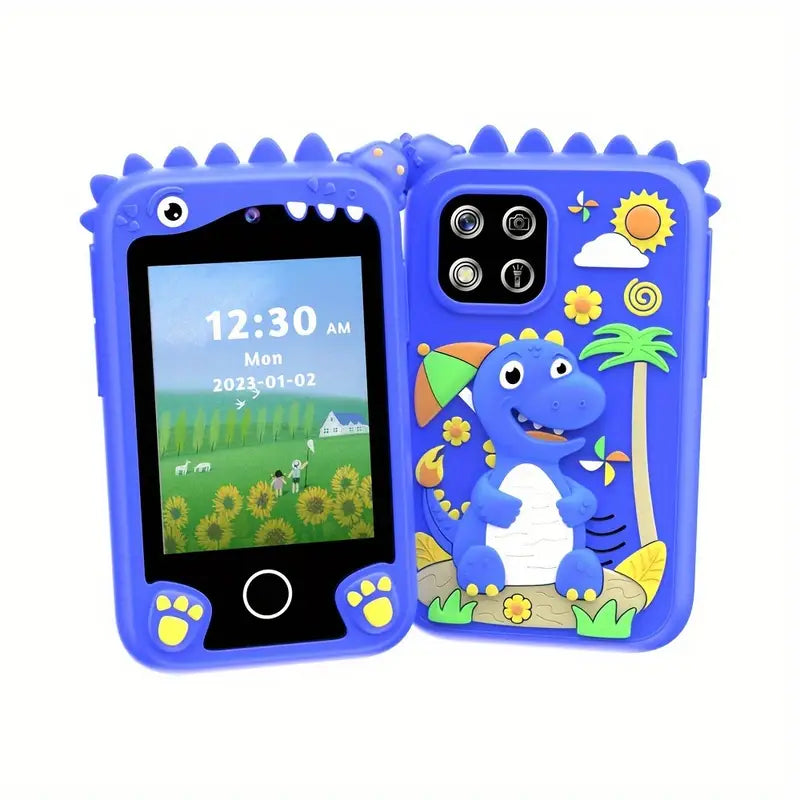 Kids' Educational Smartphone Toy with 2.8" HD Screen, Unicorn Design, Stereo Speakers, Media Card Reader, USB Charging, Rechargeable