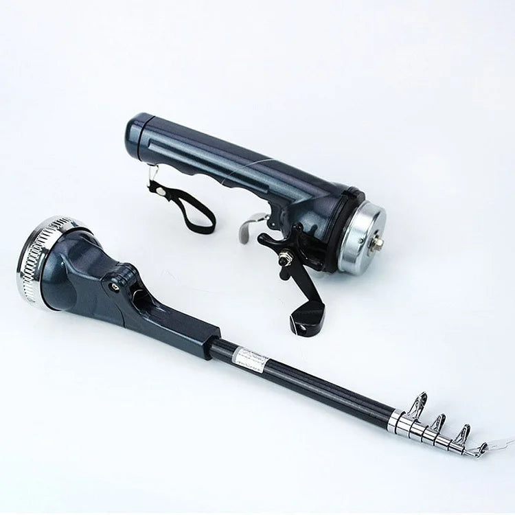 Folding Foldable Fishing Rod Pole Reel Telescopic Collapsible Portable Compact